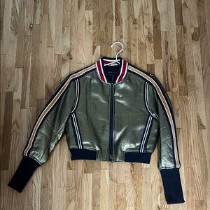BCBGMaxAzria Andreas Gold Bomber Jacket